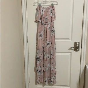 Floral Strapless Maxi Dress